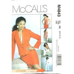 McCalls Sewing Pattern 4843 Misses Suit Jacket Top Skirt‎ Pants Size 6-12